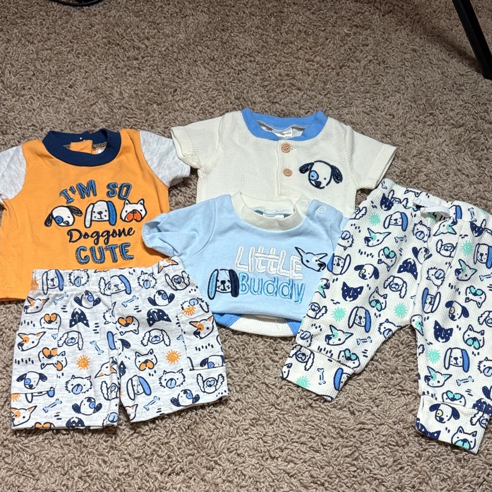 Cute Dog-Themed Baby Clothing bundle- size 0/3 months